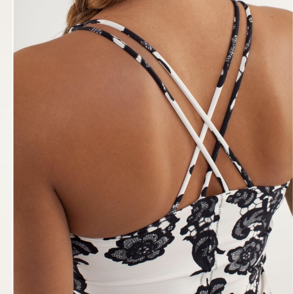 Lululemon Free To Be Tank Laceoflage Polar Cream Black - Picture 4 of 9